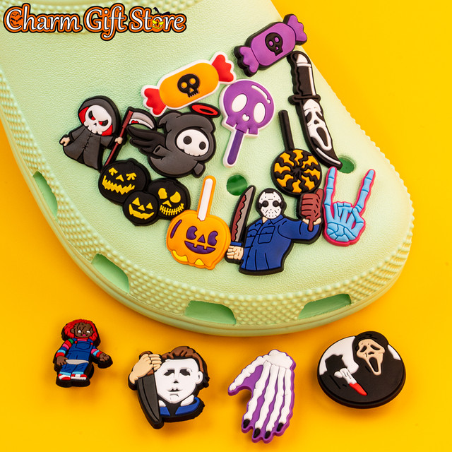 Halloween Croc Charms Horror Ghosts Reapers Shoe Charms for Sneakers Pins  Funny Candy Pumpkin Shoe Clips Decorations for Kids - AliExpress